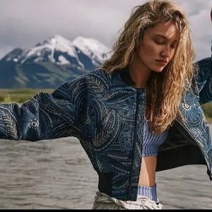 Free People! Movement Garden Party Embroidered & Insulated Bomber Jacket NWT!